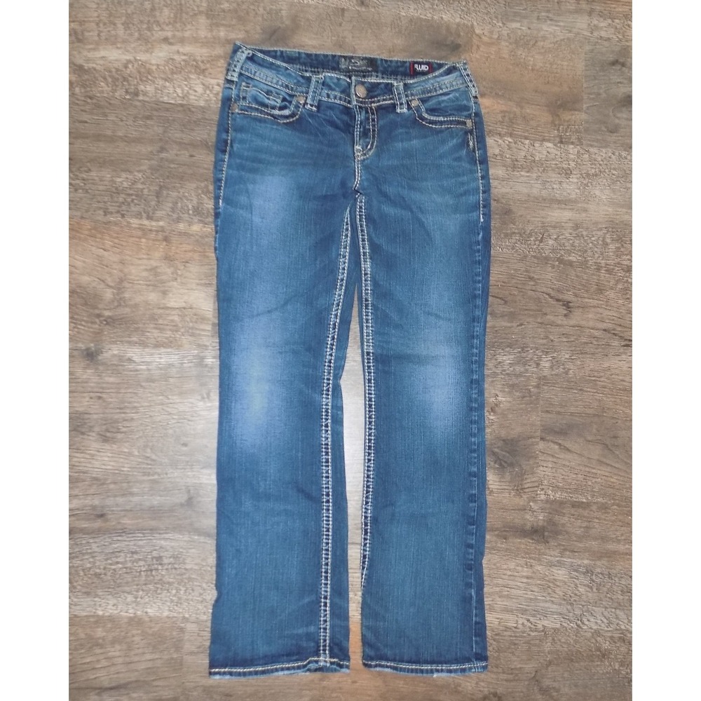 Silver Jeans Suki Mid Slim Bootcut Womens W30 L31 Blue Good Fluid Denim